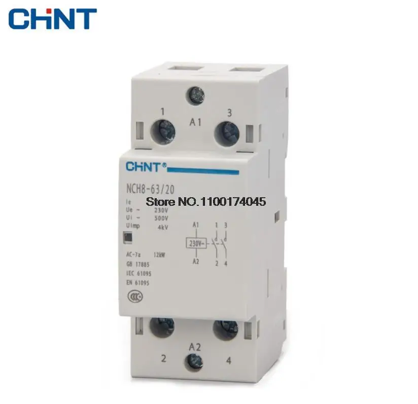 CHNT NCH8-63/20 وحدات التيار المتناوب قواطع منزلية 220 فولت 230 فولت التيار المتناوب 63A 1NO 1NC 2NO 2NC CHINT