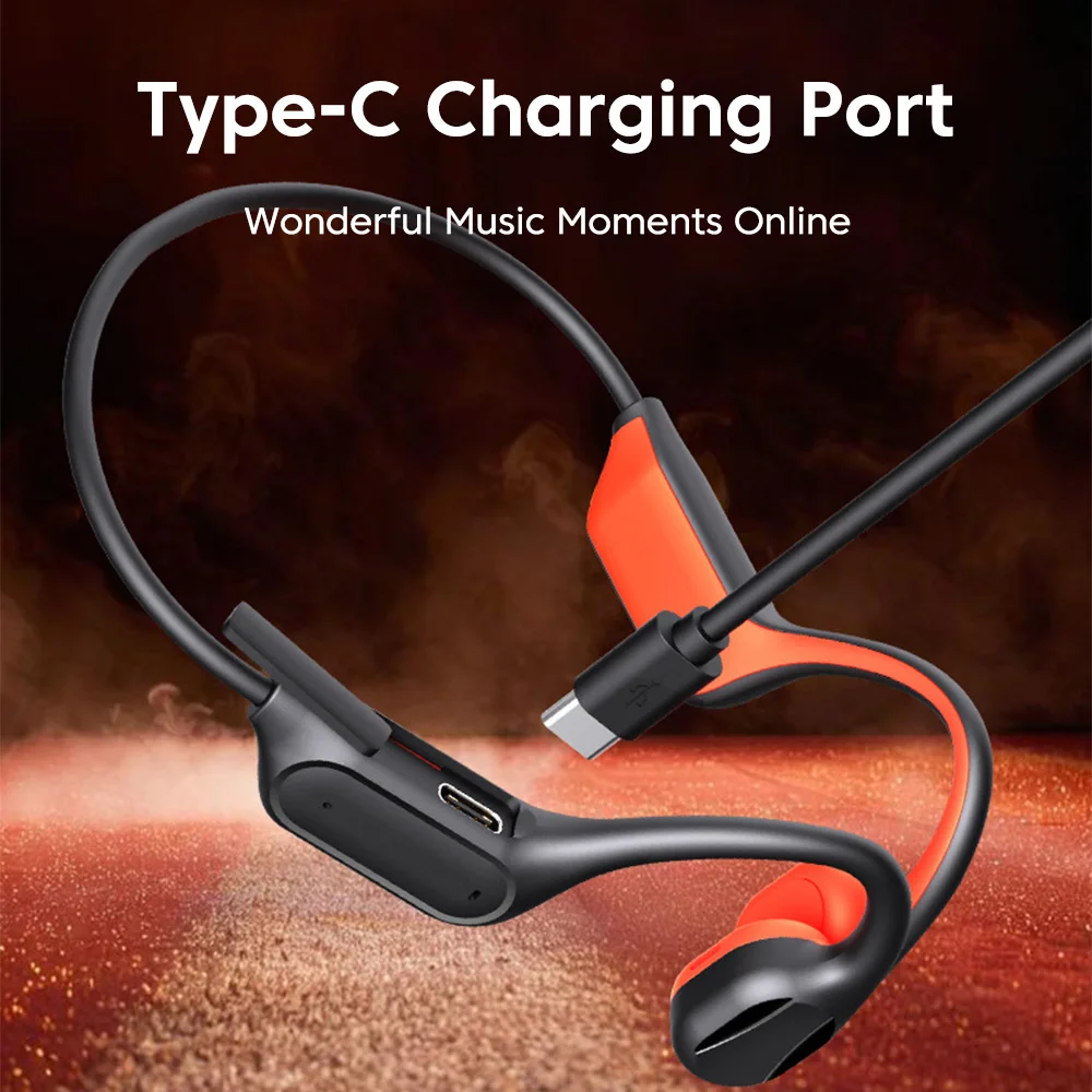 Bone-Conduction Sports Headphones Bluetooth 6.0 Over-ear Earphones Support TF Card Long Lasting Sports Running Music Earbuds