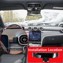 For Mercedes Benz C W206 2022-2023 Car Phone Holder Special Fixed Bracket Base Gravity GPS Stand Interior Accessories