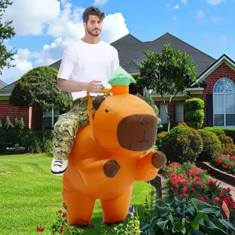 كابيبارا نفخ الزي ركوب كابيبارا الجدة لعب الأدوار زي هالوين حفلة فستان التميمة نفخ البدلة