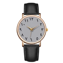 Fashion Women's Quartz Watch Number Brief  Appearance Comfortable Band Wristwatch Leather Waterproof Watch