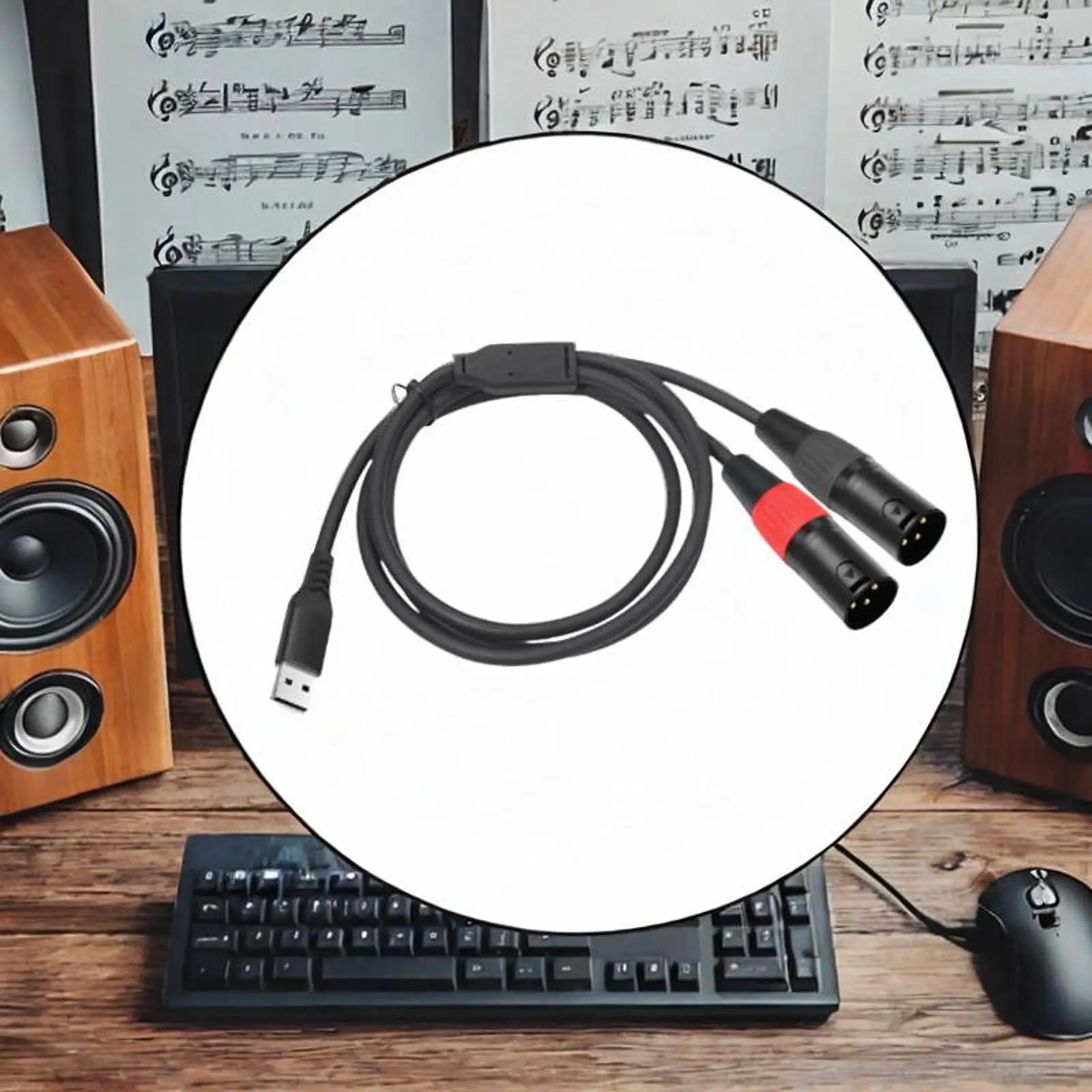 USB 2 XLR 간섭 방지 3 핀 분배기 코드 와이어 스마트 폰 스피커 TV 홈 시어터 전문 오디오 장비