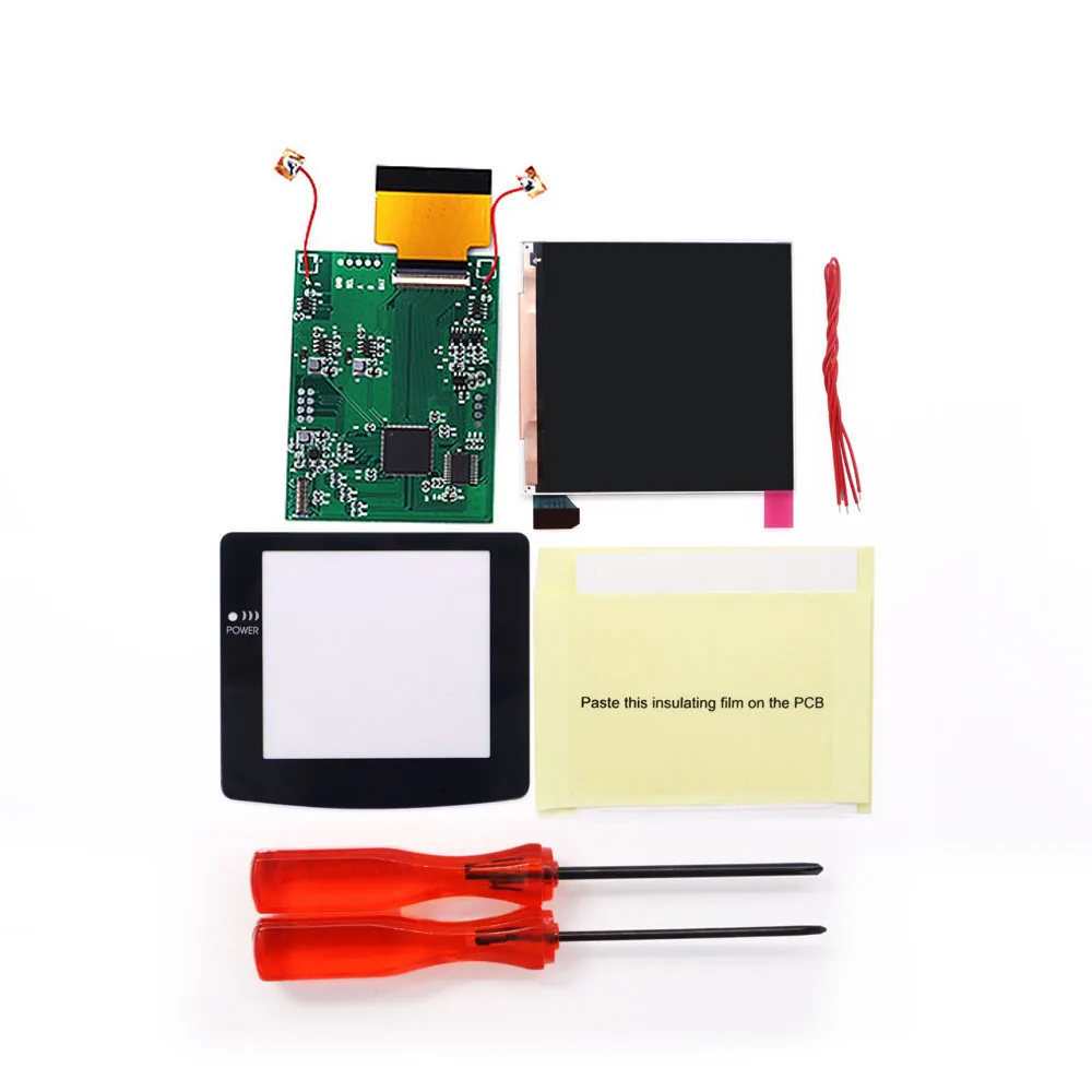 Hispeedido GBC용 고휘도 IPS LCD 백라이트 키트 32가지 색상 옵션 8가지 내장 컬러 모드 게임보이 컬러용