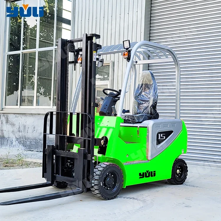 Yuli high quality  CE Certificate 1.5 ton 2 ton Smart Mini lithium battery Electric Forklift with 3 Stage Mast forklift