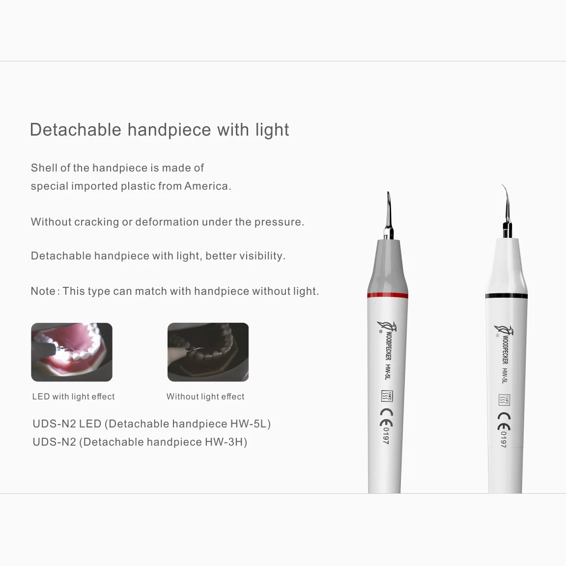 Woodpecker Dental Built in Ultrasonic Piezo Scaler HW-5L UDS-N2 LED fit EMS Handpiece