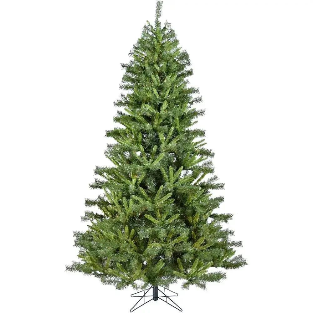 7.5-Ft. Realistic Norway Pine Slim Artificial Christmas Tree Unlit PVC Foliage Hinged Branches Festive Holiday Decor 1483 Tips