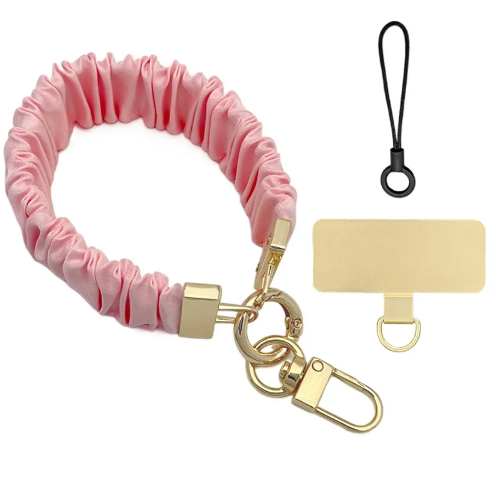 

Pleated Design Mobile Phone Strap Metal Card Anti Loss Cell Phone Chain Anti-Lost Short Mobile Phone Lanyard