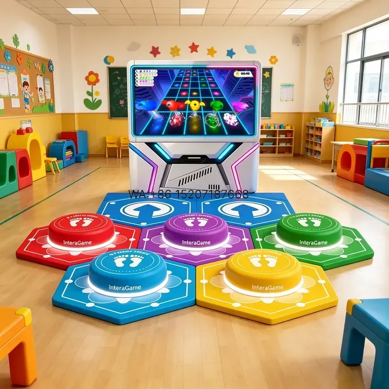 Wmwmnu for InteraGame Jumping Magic Cube 85 Inch HD Screen Interactive Multiplayer Jumping Game LED Jump Pad Indoor