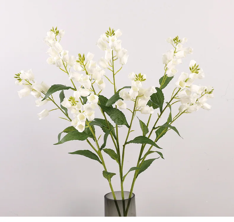 5 Stück Künstliche 3-Zweig-Maiglöckchen-Seidenblumen für Heimdekoration, Windspielblumen, Brautstrauß, Party- und Hochzeitsdekoration – Detail 11
