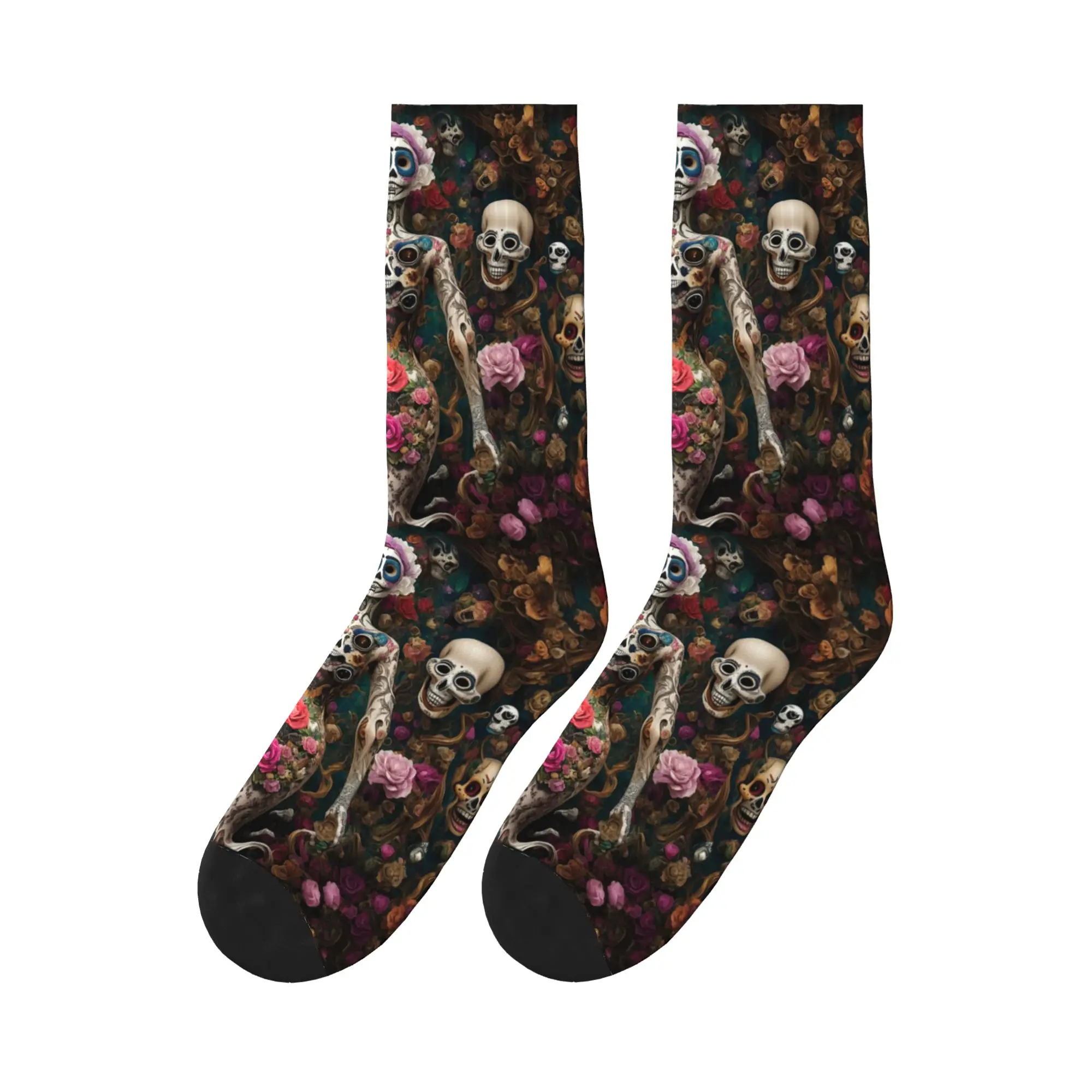 

Mexican Catrina Girl Day Of The Dead Sugar Skull Sports Socks Stockings All Season Long Socks for Unisex Birthday Present