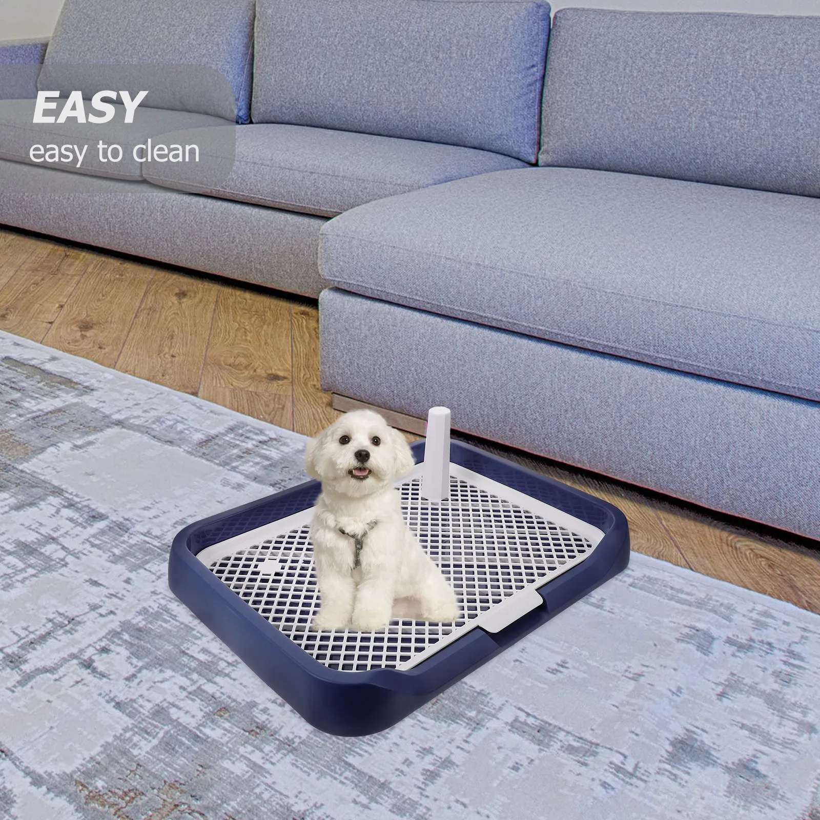 

Dog Toilet Large Capacity Puppy Potty Tray Splashproof Plastic Indoor Pet Toilet Anti-Slip Mesh Dog Urinal Training Potty