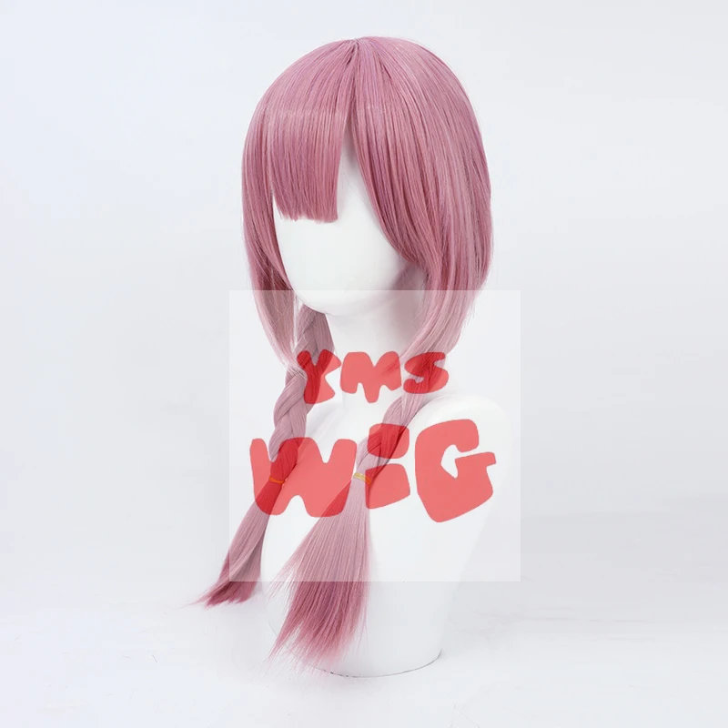 VTuber Youtuber Kafu Live Girls Virtual Singer KAF Cosplay Wig Pink 60CM Long Hair Braided Ponytails Role Play