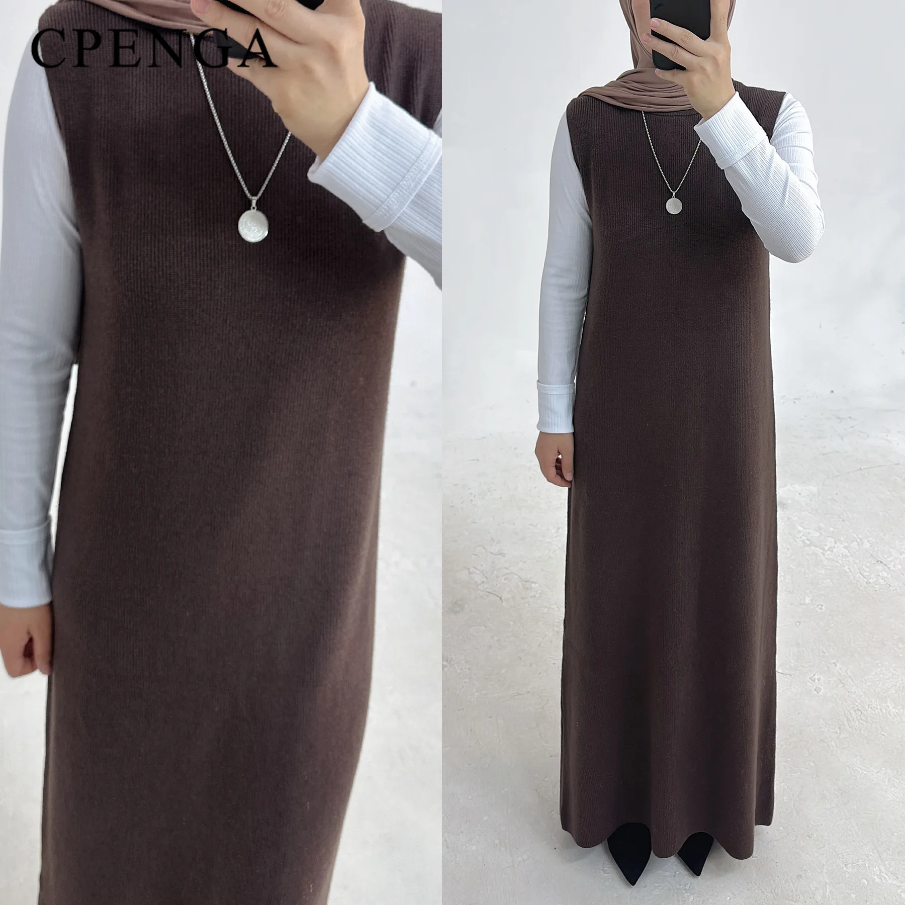 Cardigan musulman épaissi pour femmes, robe monochrome, vêtements d'église, Ramadan, stérilie saoudite, Islam, Turquie, modeste, automne, hiver, Dubaï, 2024