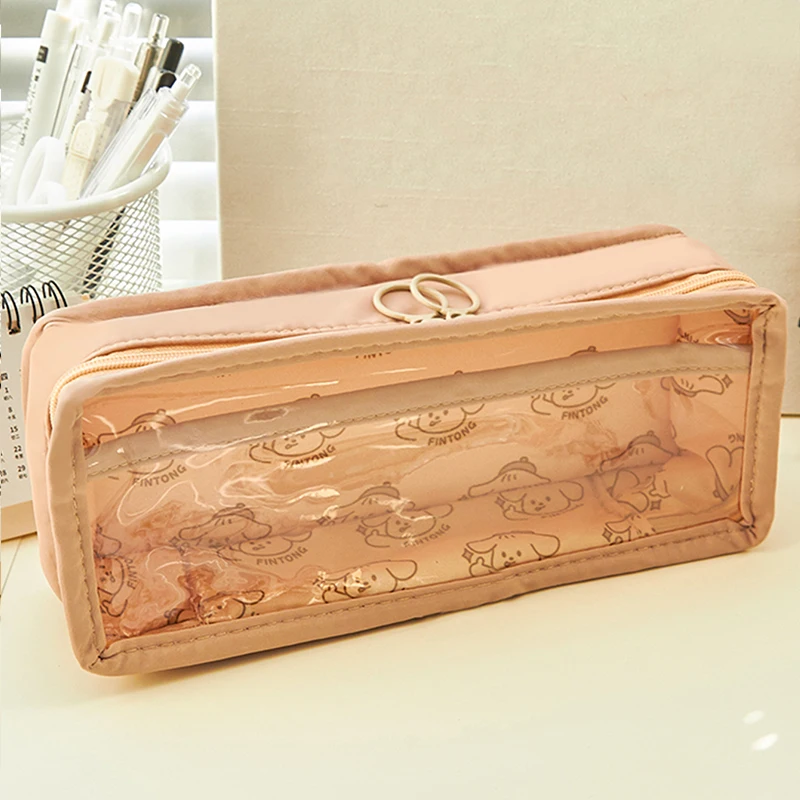 1 قطعة مقلمة شفافة Kawaii سعة كبيرة صندوق القلم مقاوم للماء للفتيات حقيبة مستحضرات التجميل القرطاسية مكتب اللوازم المدرسية #3