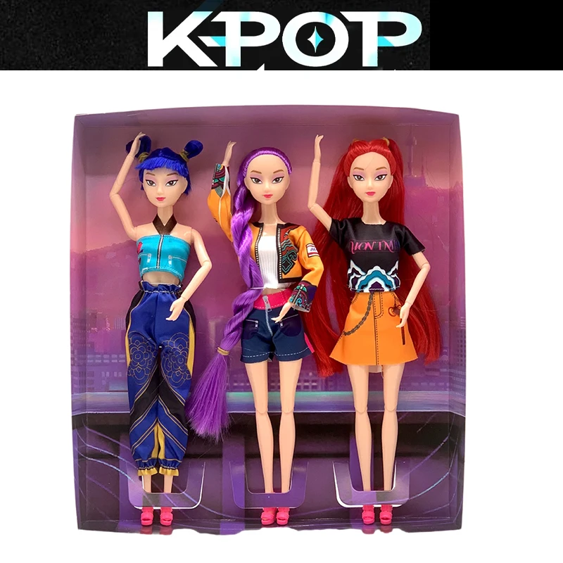 

New 11in Kpop Demon Hunters Action Figure New K-POP Demon Slayer Vinyl Doll Lumimila Zoey Desktop Ornament Toy For Kid Gifts