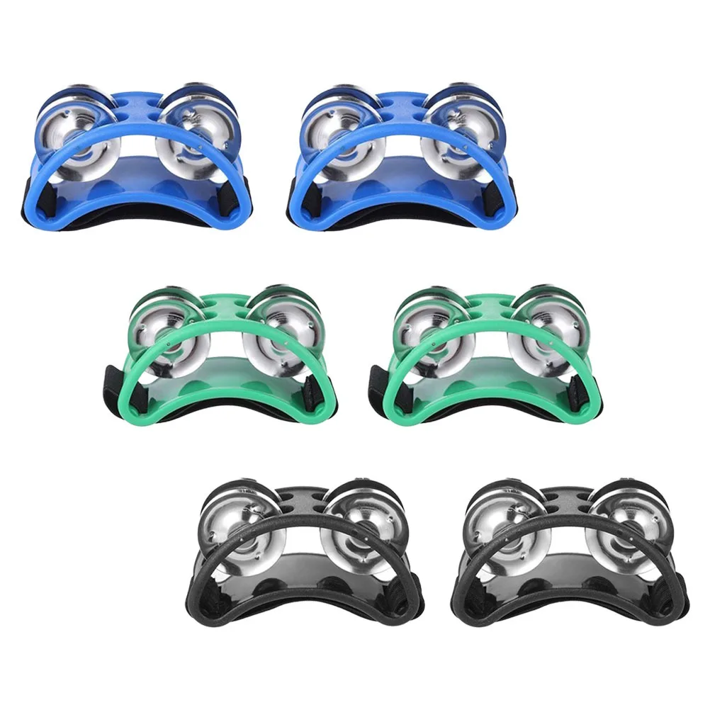 

3Pairs Foot Tambourine Percussion Instrument Foot Bell Drum for Music Performance Dance Fitness Accompaniment Instrument