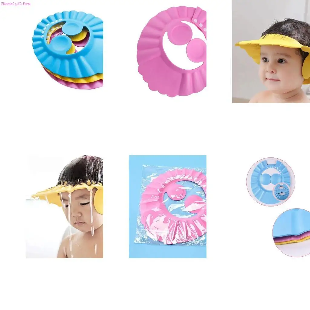 

D0JC Baby Shower Cap Bathing Cap Adjustable Baby Bath for Head Cap Visor for Washing