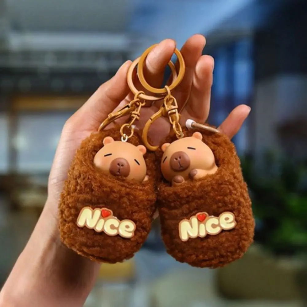 

Креативный брелок с милыми животными и капибарой, милый плюшевый брелок для пар, плюшевая кукла, подвеска для ключей от машины, подвесное украшение