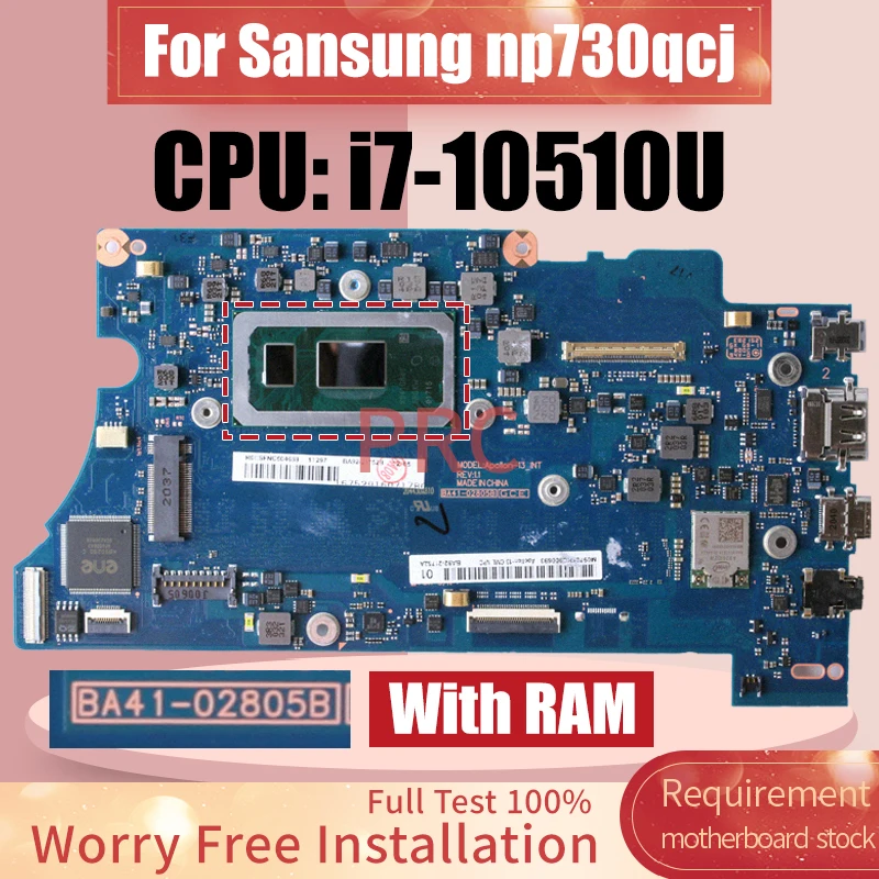 For Sansung np730qcj Laptop Motherboard BA41-02805B SRGKW i7-10510U With RAM BA92-21752A Notebook Mainboard