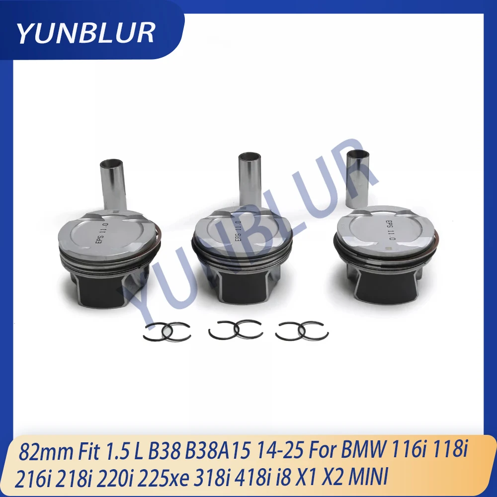 

82MM STD 3x Engine Piston & Ring Set Fit 1.5 L B38 B38A15 14-25 For BMW 116i 118i 216i 218i 220i 225i 318i 418i i8 X1 X2 MINI