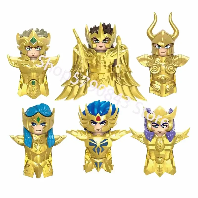 12PCS CQ11-CQ22 Saint Seiya Mini Building Blocks Model Anime Cartoon Action Figure Educational Toys For Children Christmas Gifts