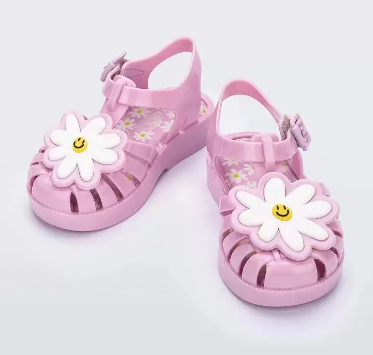 Mini Melissa Girl\'s Summer Fashion Fruit Roma Sandals Children Cute Donut Grap Watermelon Princess Beach Shoes For Kids Dress