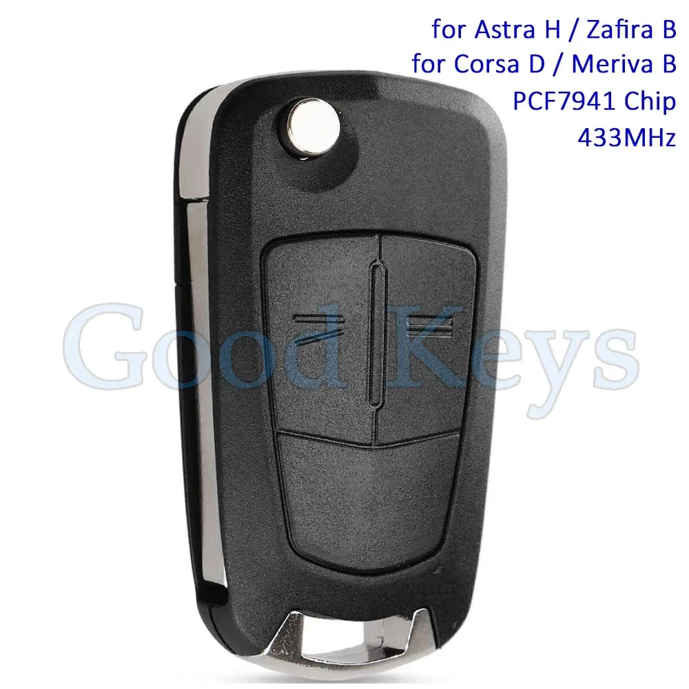

KEYECU Remote Key Fob for Opel Vauxhall Astra H Zafira B Corsa D Meriva B 433MHz PCF7941 Chip Val System Delphi System