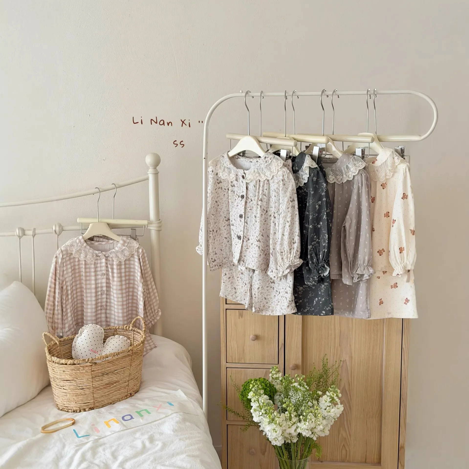Girls Casual Set Home Clothing 2026 Spring Autumn New Girls Baby Double Layer Cotton Yarn Pajama Two Piece Set view 5