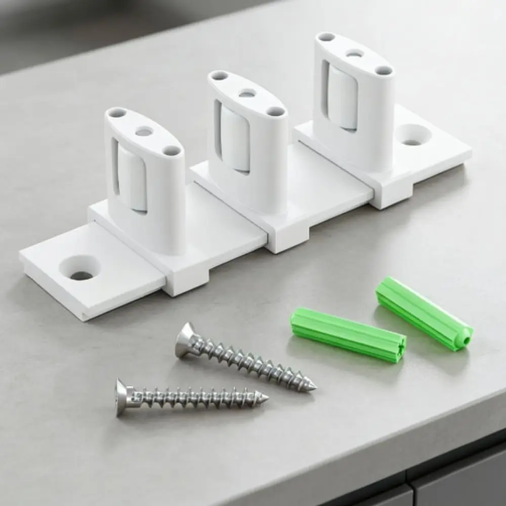 Sliding Closet Door Floor Track Guide Adjustable Triple Roller Stabilizer For Bypass Doors Furniture Hardware Component