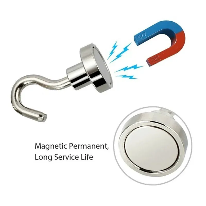 1/6pcs Magnet Hook Multipurpose Storage Hook Stainless Steel Home Hook Bathroom Hook Kitchen Garden Magnetic Home And Decoration