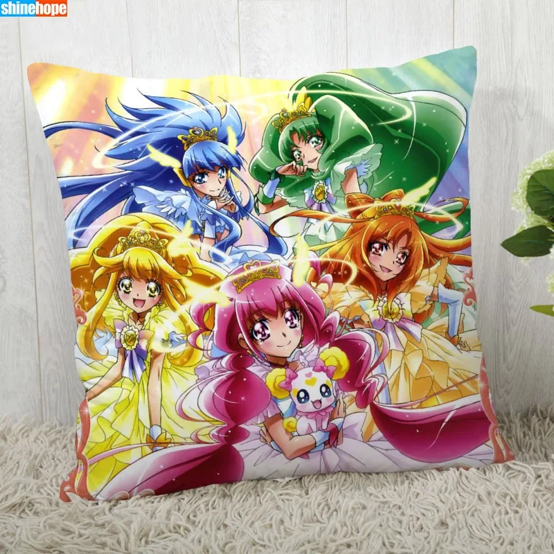 45X45cm Smile Precure Anime Pillow Cover Customize Pillowcase Modern Home Decorative Pillow Case For Living Room 2020.08.17