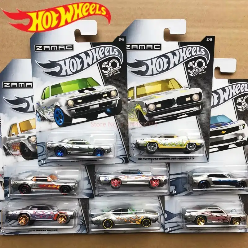 

Подлинные в наличии Hot Wheels 50th Anniversary Alloy Collector Edition, маленький автомобиль 23 Platinum, коллекция игрушек серии 2018, подарки для мальчиков