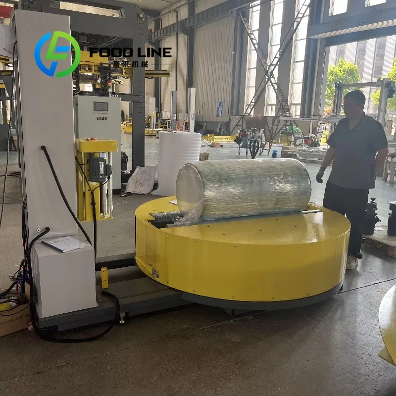 Automatic Paper Roll Turn Around Turntable Stretch Pallet Wrap Machine Custom & Bulk Order
