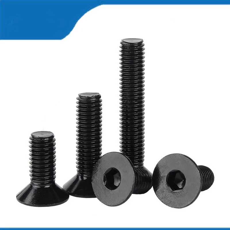 Hochwertige 100pcs m3 schwarz 304 Edelstahl Sechs kant buchse din7991 flache versenkte Inbus schraube Schraube Länge 5-30mm