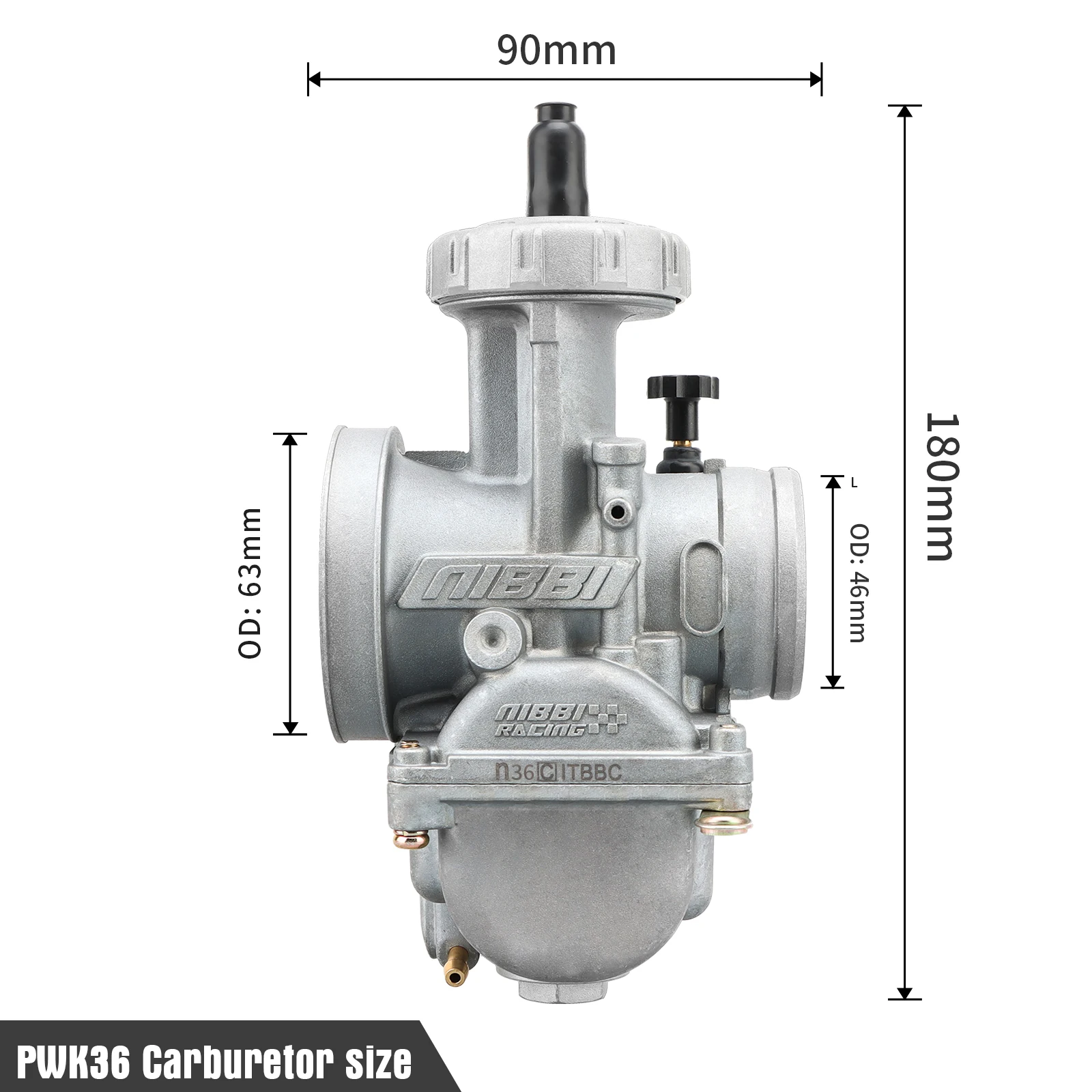 NIBBI 2T 4T PWK Vergaser PWK24/26/28/30/32/34/36/38/40mm mit Power Jet für 125cc-600cc Yamaha Suzuki Rennmotorräder – Detail 9