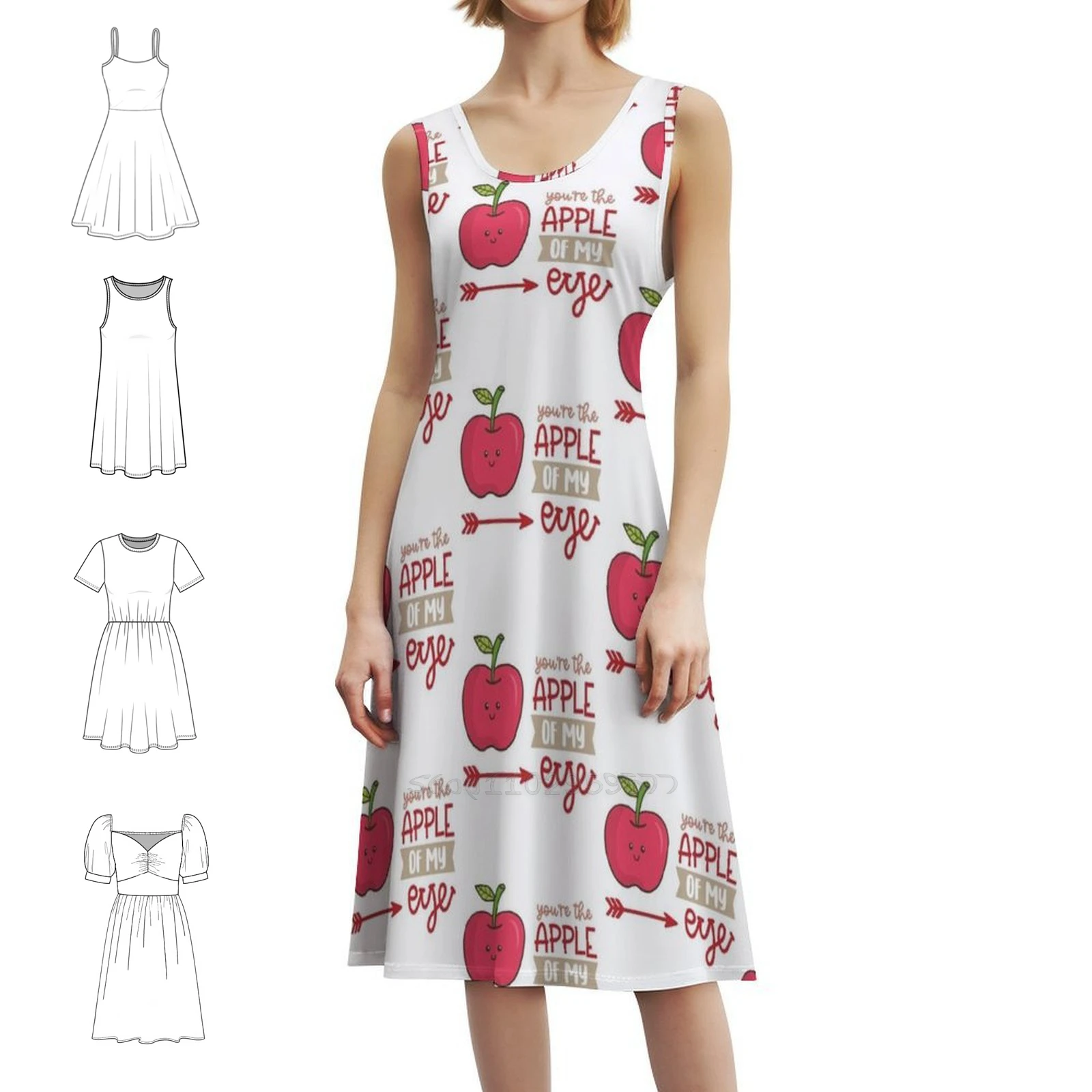 فستان كاجوال على الطراز الكوري من You're The Of My Eye للنساء، فساتين بسيطة يومية للمكتب للسيدات، اقتباس طعام فواكه، عبارة قائلا #1