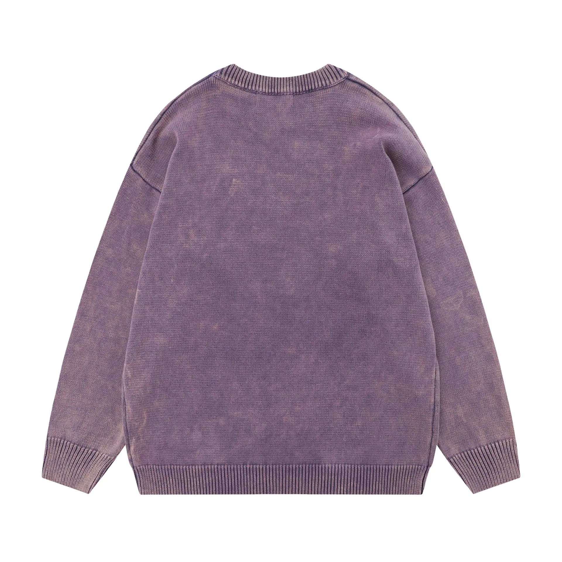 Американский потертый свитер с круглым вырезом и вышивкой старых букв, мужской и женский одинаковый модный брендовый свободный повседневный вязаный свитер