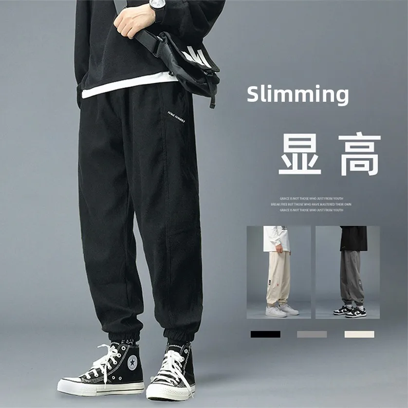 

Повседневные хлопковые рабочие брюки для мужчин, свободный крой, осенний сезон, антимикробные длинные брюки High Street Sle с кетами