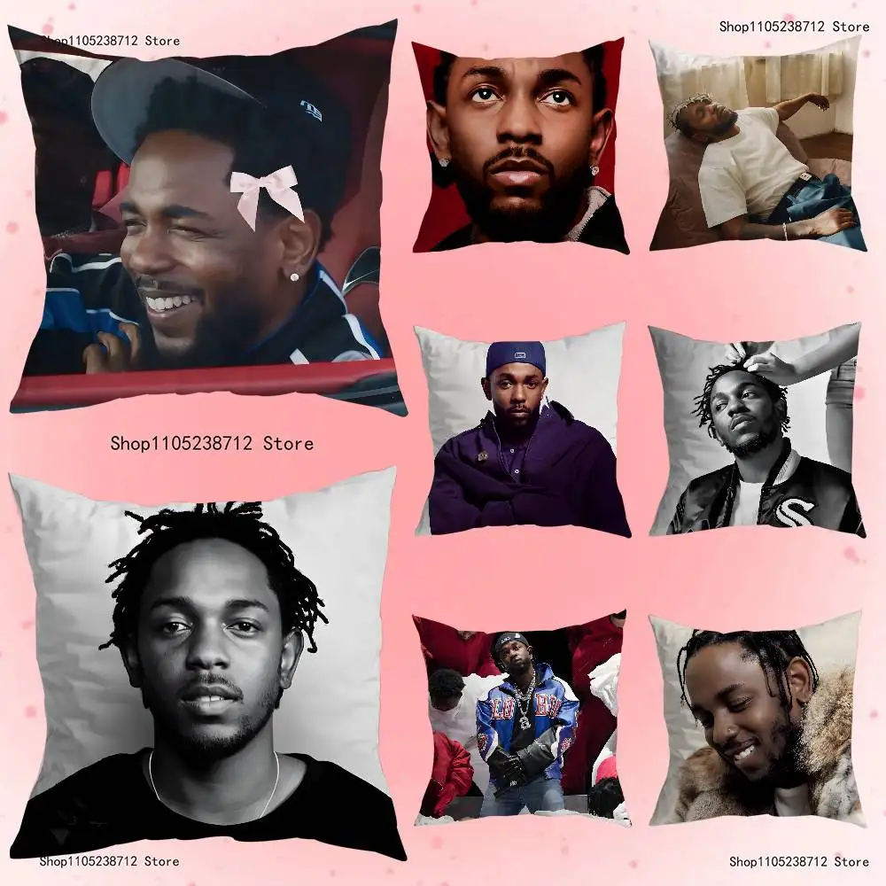 

rapper k-kendrick l-lamar Pillow Covers Cartoon Sofa Decorative Home Double-sided Printing Short Plush Cute Cushion Cover