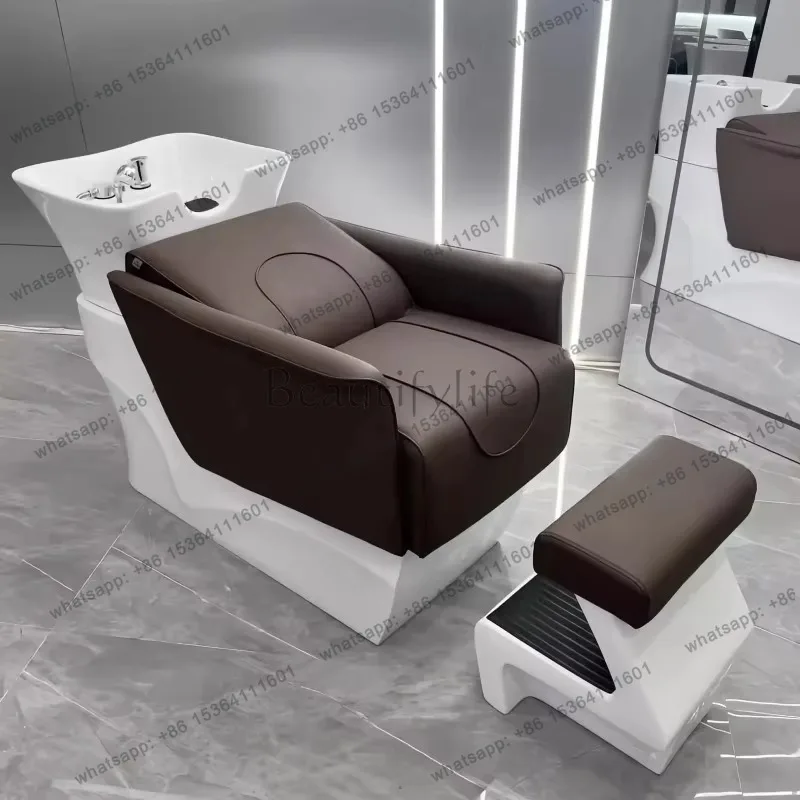 Unique Fashion Shampoo Bed Massage Modern Nordic Delicacy Shampoo Recliner Ergonomic Luxury Cadeira De Barbearia Salon Furniture