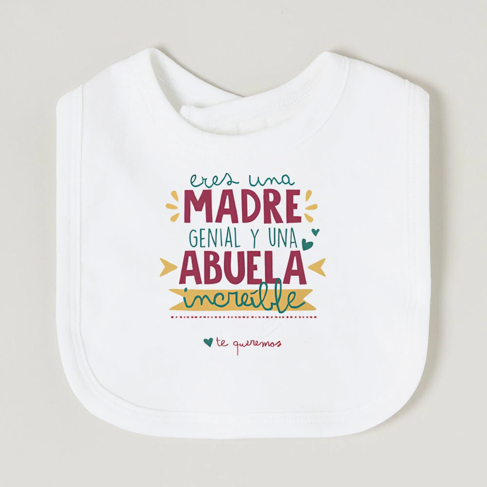 Mother\'s Day Abuala Print Baby Feeding Bib Cotton Comfy Newborn Burp Cloth Infant Soft Saliva Towel Perfect Gift for Mothers Day