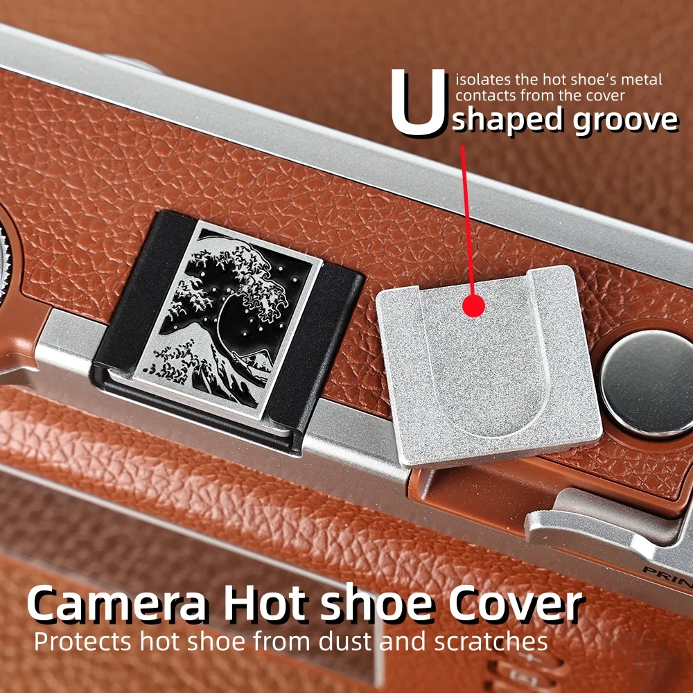 Camera Hot Shoe Cover Kanagawa Wave Shutter Button for Fuji 