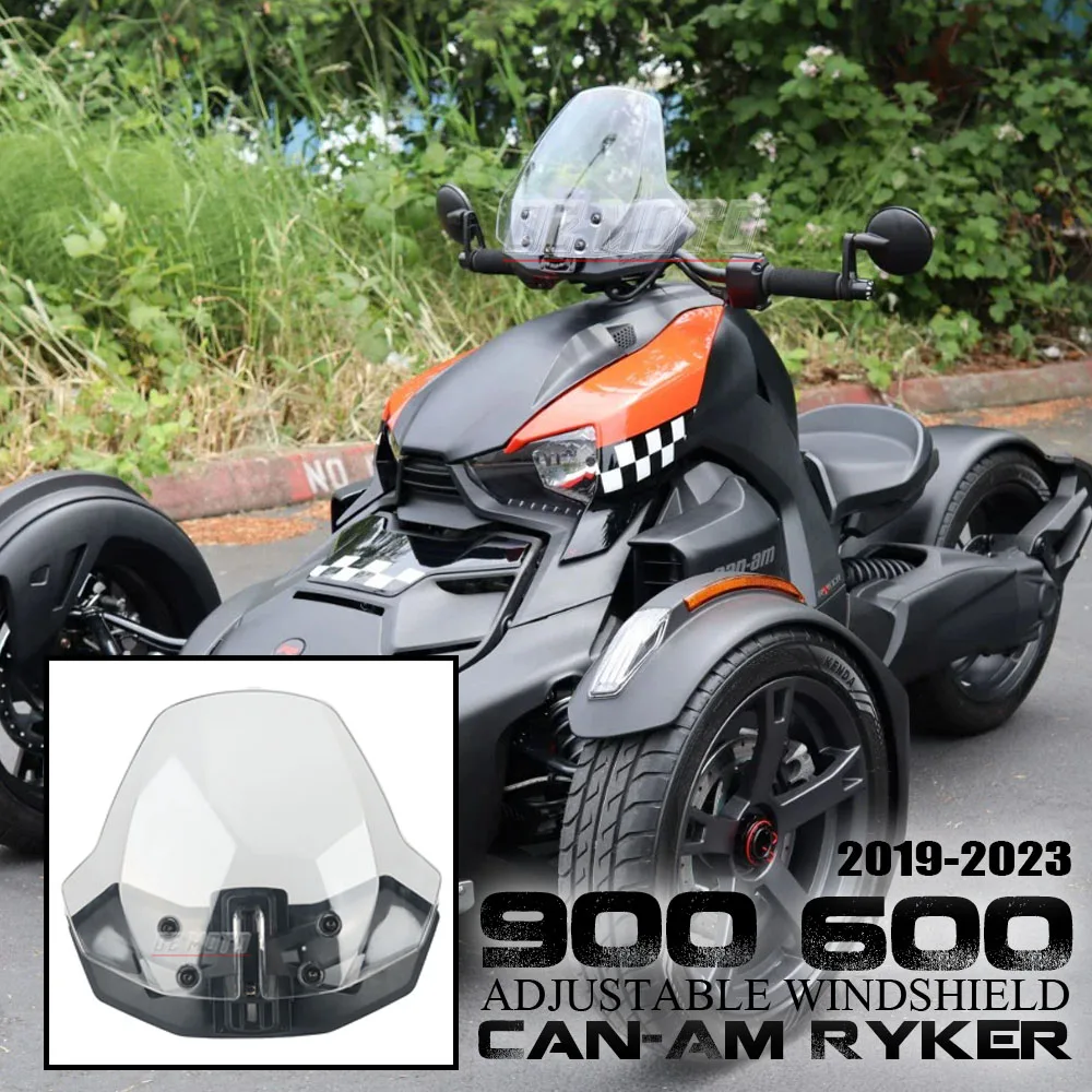 

For Can-Am Ryker 600 900 Sport Rally Edition 900 ACE 2019-2023 Motorcycle Adjustable Windscreen Windshield Wind Screen Shield