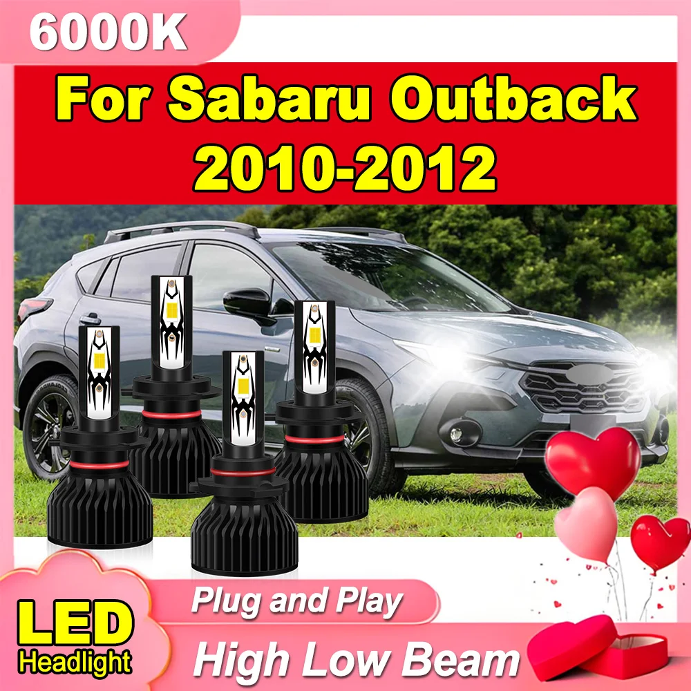 

Светодиодные фары Plug and Play для автомобиля, высокая мощность, ближний/дальний свет, Canbus, 6000K, белый, суперяркие, 12В, для Subaru Outback 2010 2011 2012