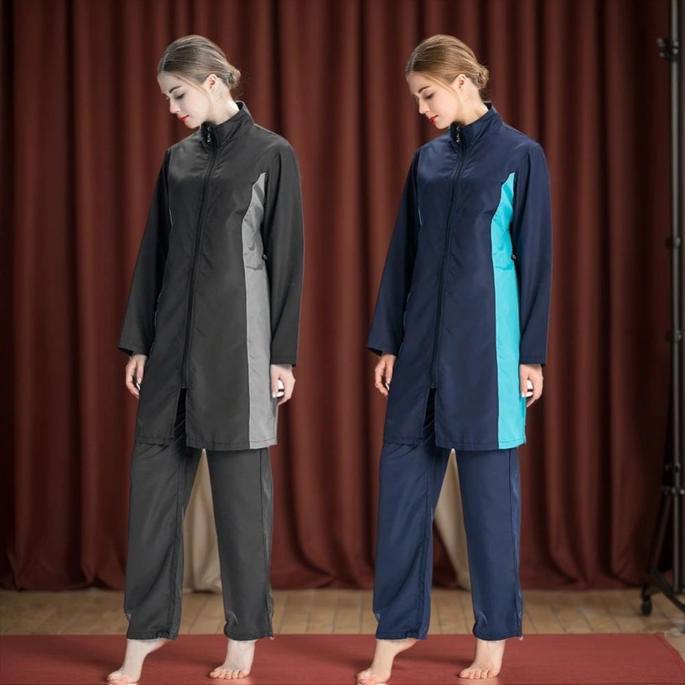 Muslim Women Hijab Swimsuit Hooded Swimwear Islmaic Full Cover Burkini Arab Modest Beachwear Bathing Suit Surf Swim Wear