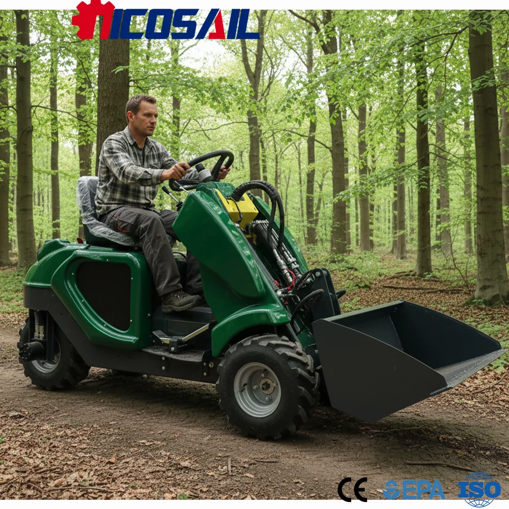 

Mini 3-Wheel Skid Steer Loader Custom Euro 5 CE Multi Function Loader for Agriculture and Field Work