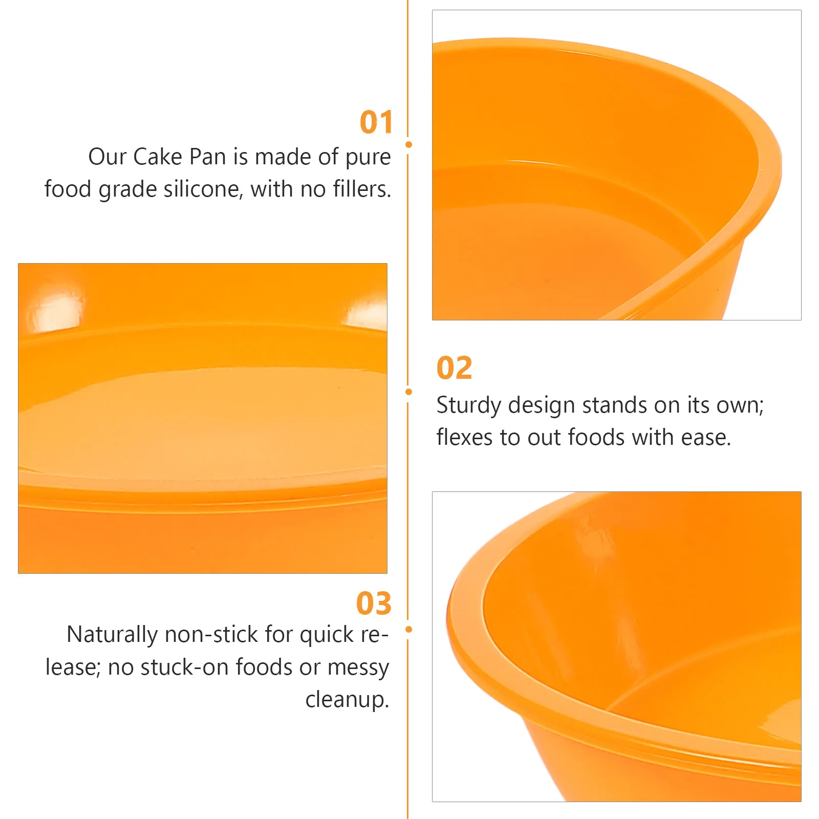 

2PCS Silicone Cake Pan Mold Nonstick Round Baking Pastry Tools Flexible Bakeware Kitchen Pudding Cookies Durability