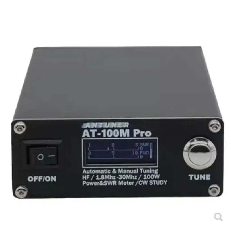 ANTUNER AT-100M Pro 100W 1.8MHz-30MHz ATU-100 ATU-100M  QRP Antenna Tuner Morse Code  SWR Meter Power Meter  For HF Radio