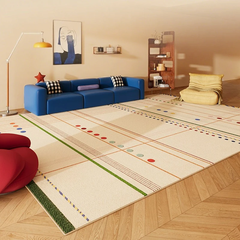 For Minimalist Creative Dopamine Geometric Pattern Living Room Carpet Bedroom Room Floor Rugs Home Easy Repair Sofa Coffee Table