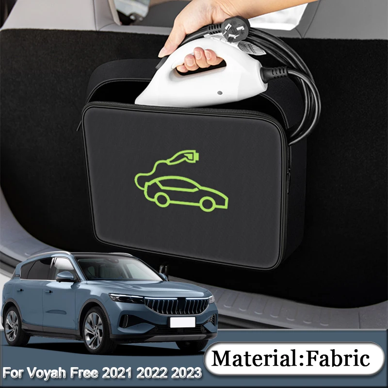 For Voyah Free 2021 2022 2023 2024 Car Charging Cable Storage Bag Charger Plugs EV Sockets Equipment Organizer Bag Waterproof